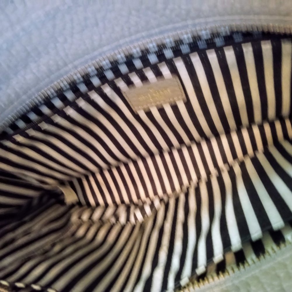 Kate Spade gray/taupe leather tote - Picture 10 of 12